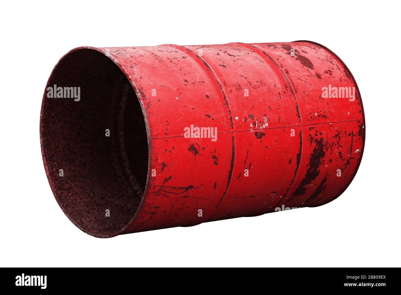 Barrel Oil red Old isolated on background white Stock Photo