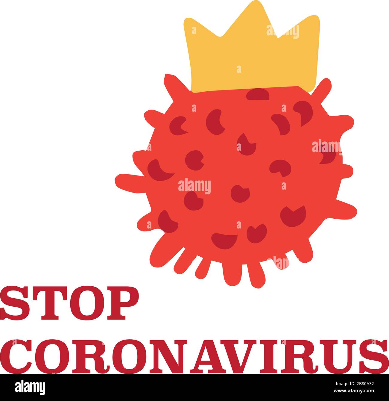Stop coronavirus 2019-nC0V outbreak. Stop pandemic COVID-19 microbe. The virus attacks the respiratory tract, infections medical health risk. Travel Alert concept. Flat simple cartoon style Stock Vector
