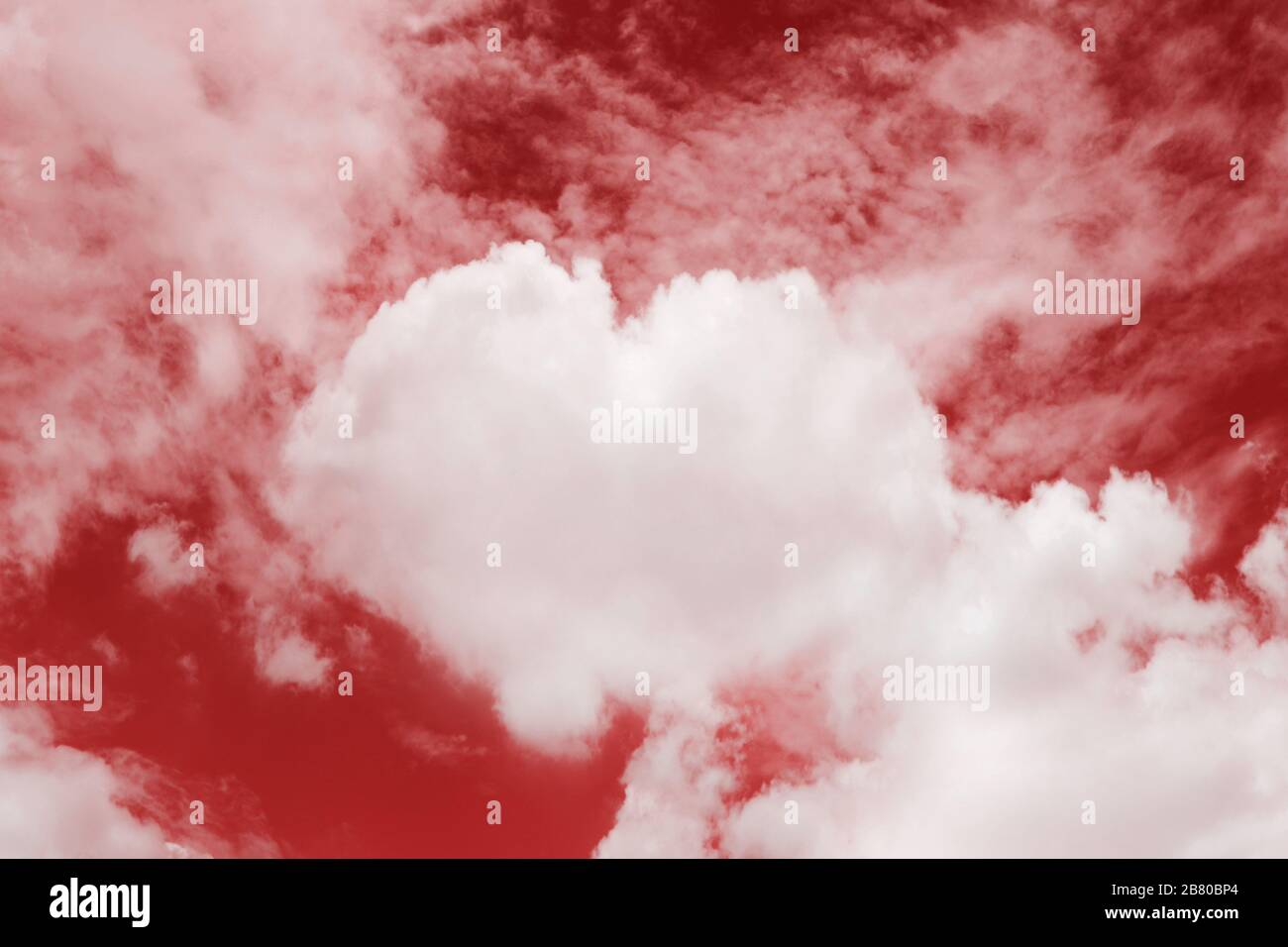 Heart shaped clouds in the sky, Valentine Background Red color themes