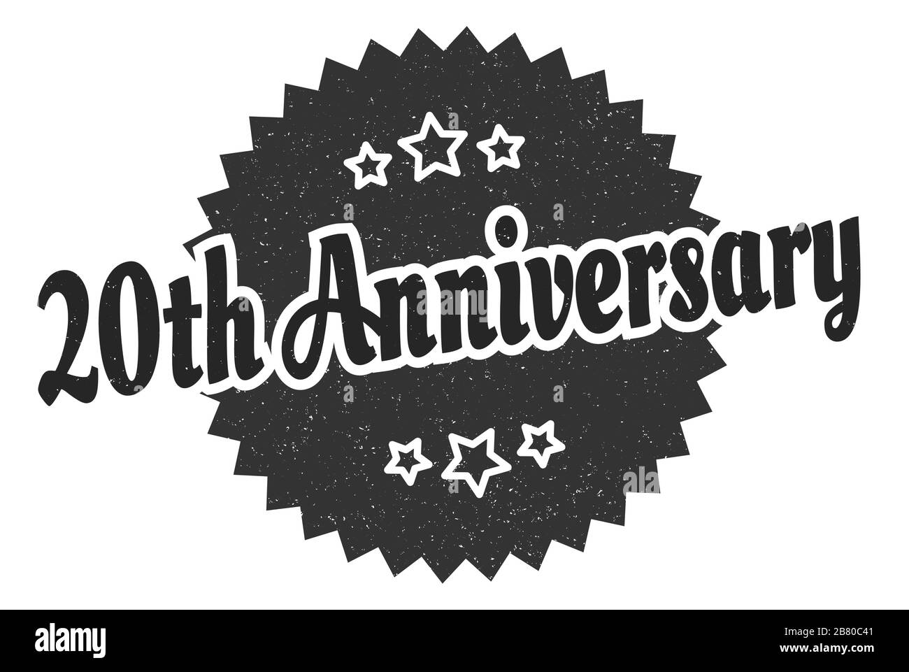 20th Sign 20th anniversary sign. 20th anniversary round vintage retro label. 20th ...