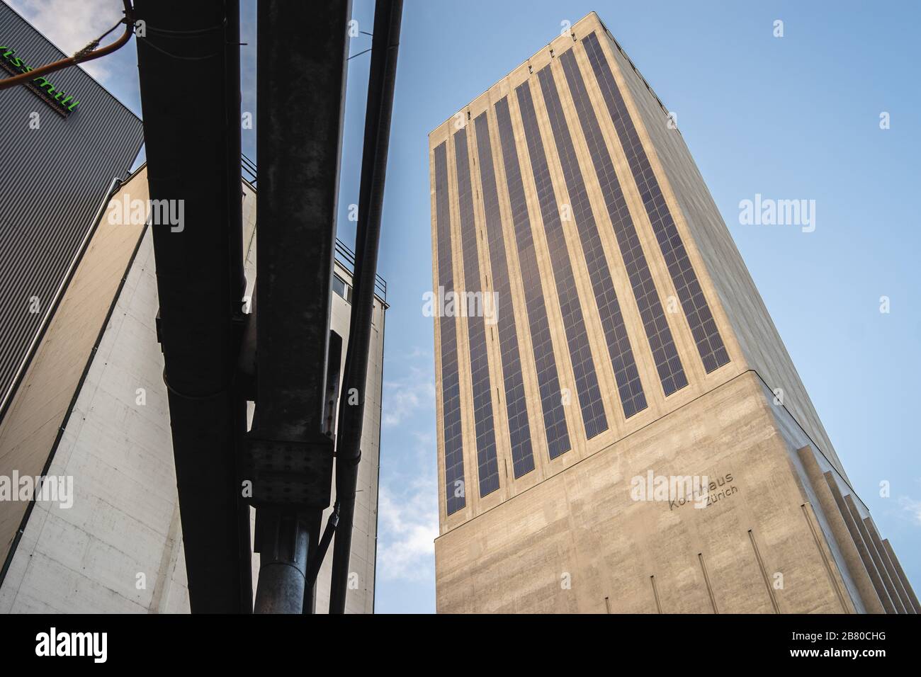 Low angle shot of the Swissmill Tower Stock Photo