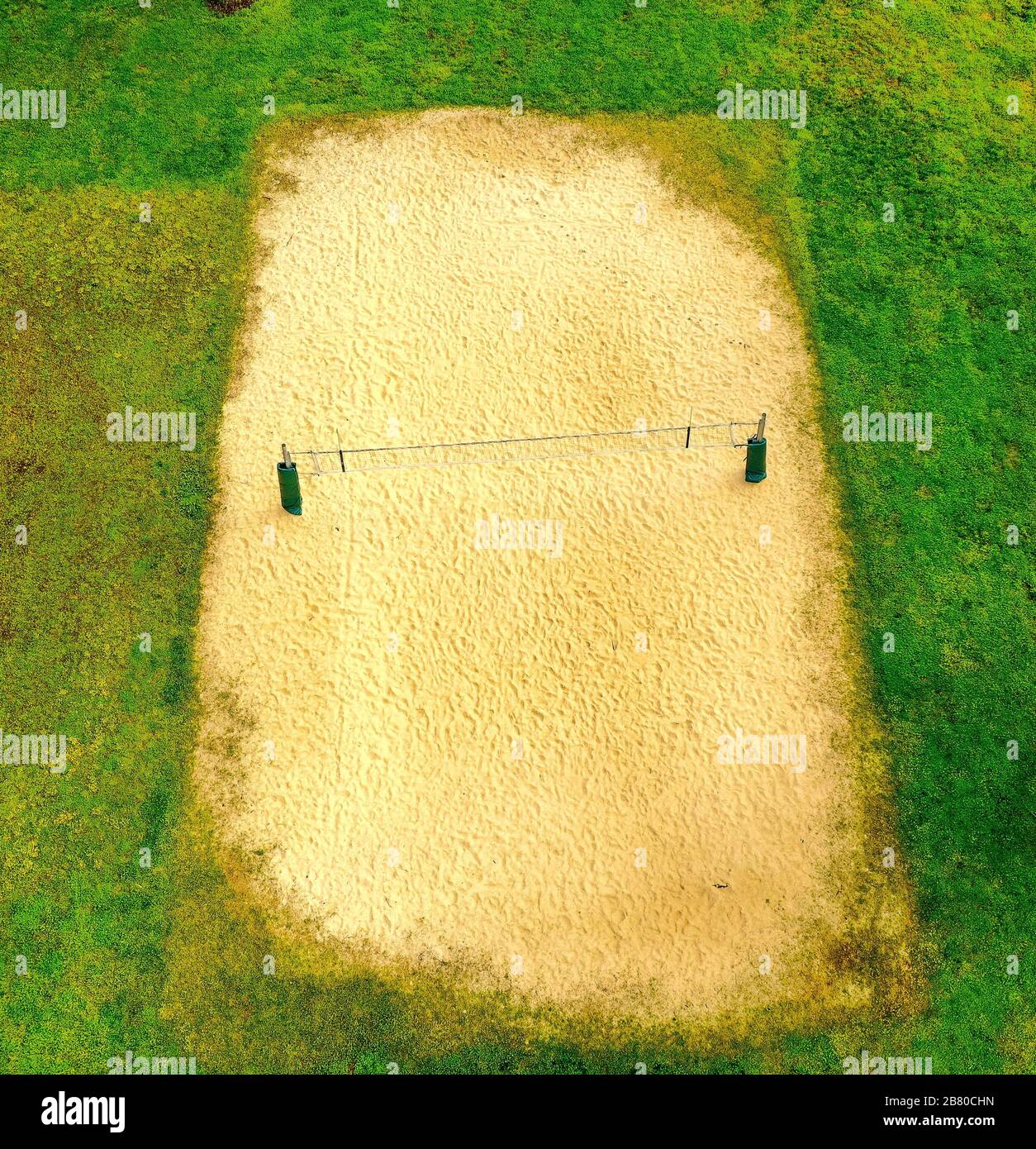 Aerial shot of a volleyball field during daytime Stock Photo Alamy