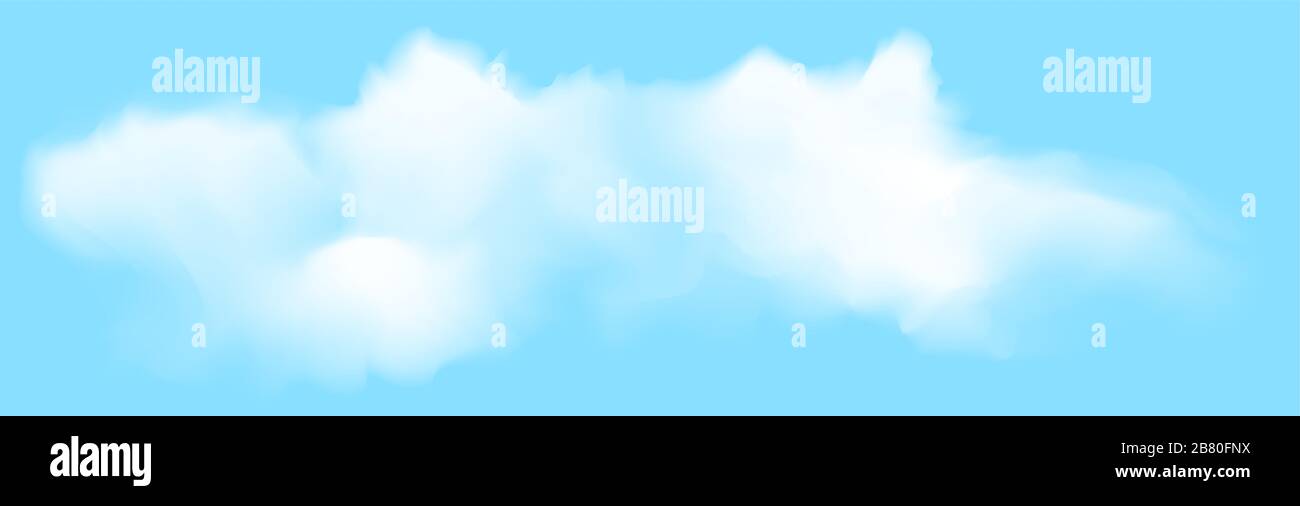vector illustration of white realistic clouds on blue background Stock ...