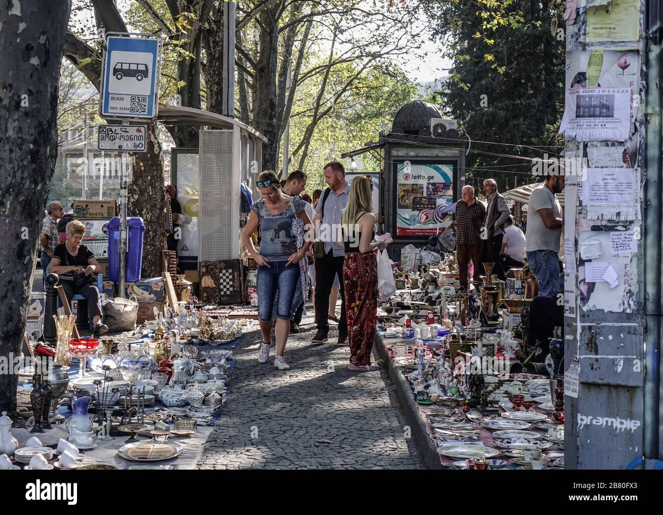 Tbilisi, Sep 22, 2018. Flea Market Dry Bridge in Tbilisi, It is a great place