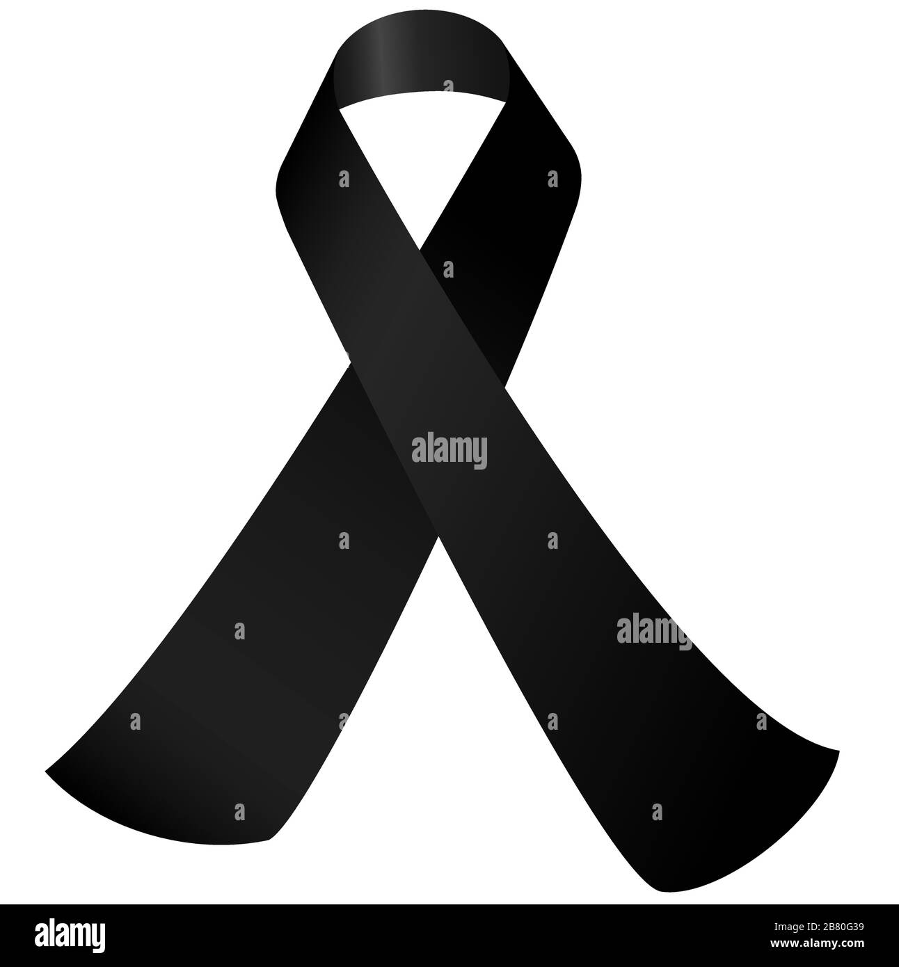 mourning concept with black awareness ribbon isolated Stock Vector