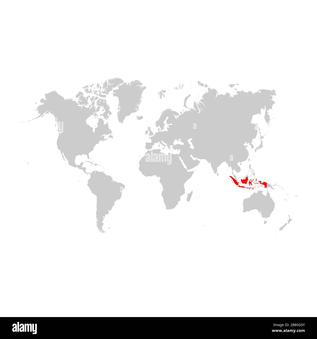 Indonesia on world map Stock Vector