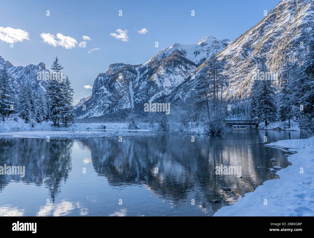 landscape photography on cold winter morning at sunrise at partly ...