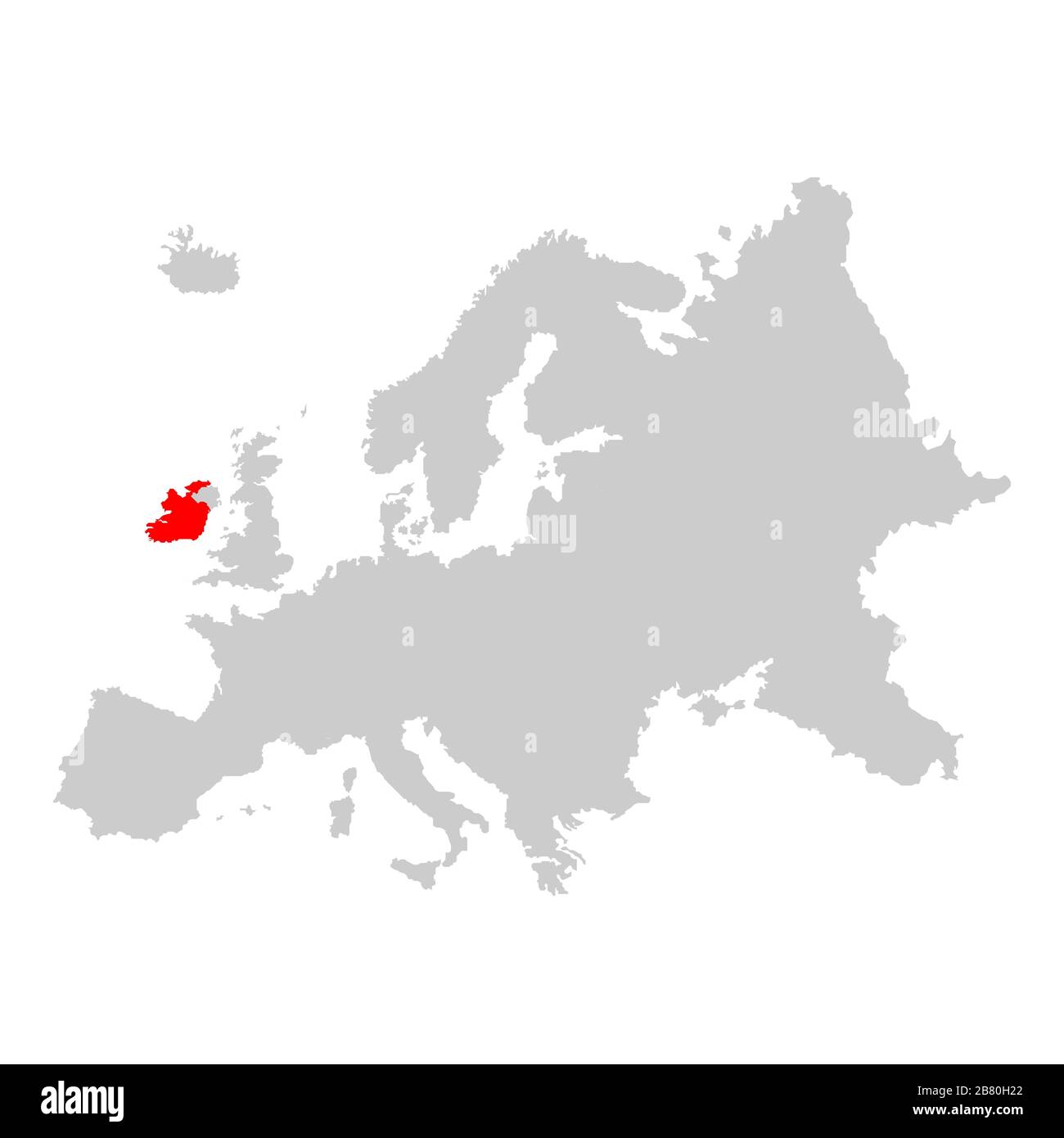 Ireland on map of europe Stock Vector Image & Art Alamy