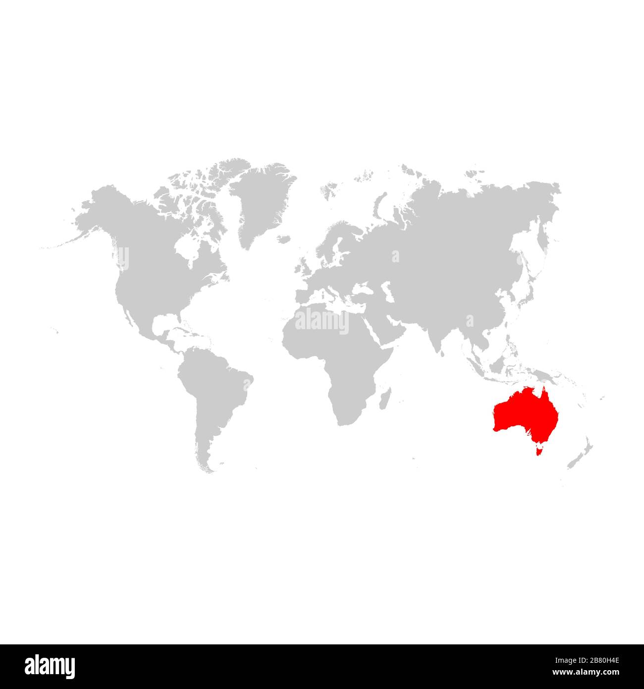Australia on world map Stock Vector