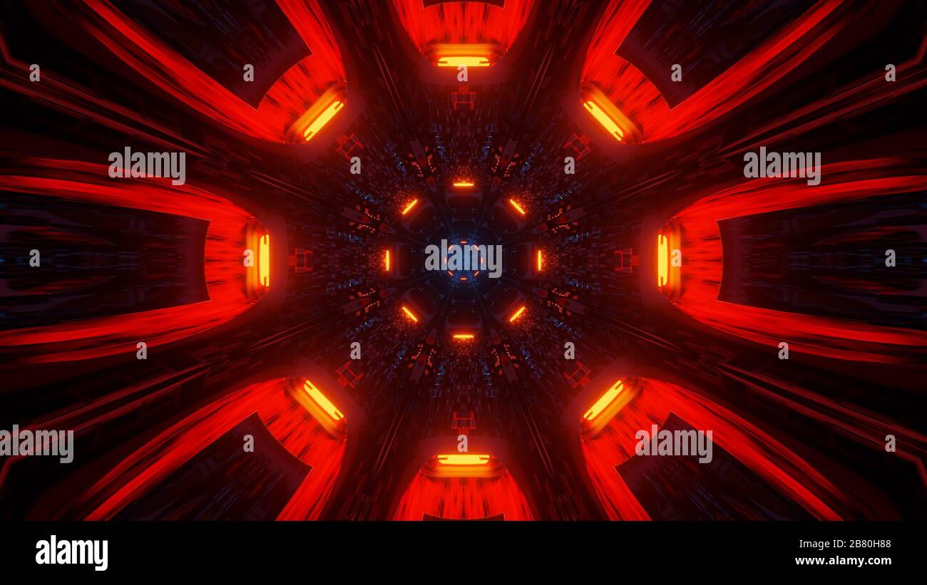 Cool illustration with geometric shapes and neon laser lights - perfect ...