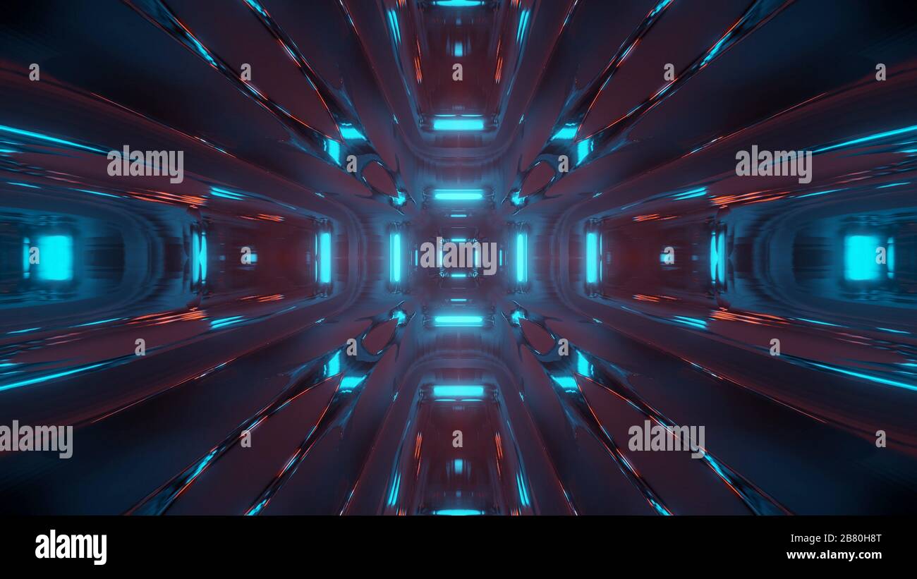 Cool illustration with geometric shapes and neon laser lights - perfect ...