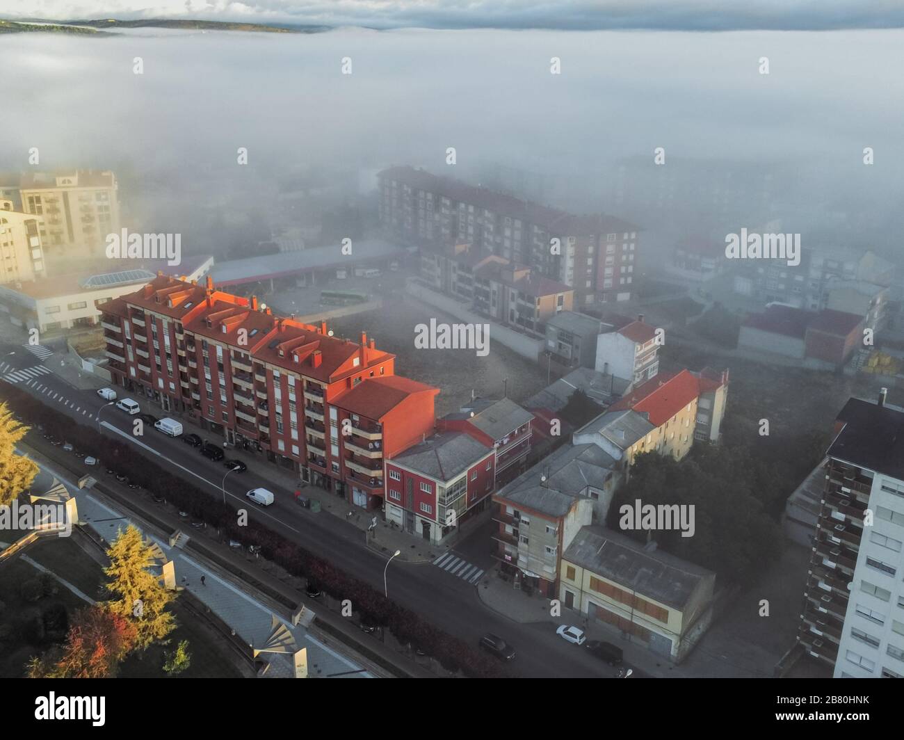Aerial view astorga town in hi-res stock photography and images - Alamy