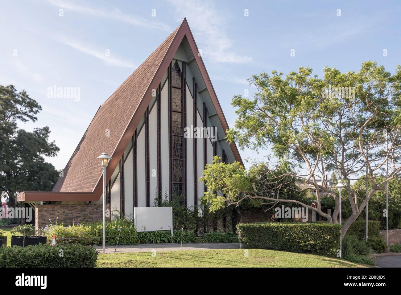 The former Christian only but now multi-denominational A frame chapel at Royal North Shore Hospital in St Leonards, Sydney, New South Wales, Australia Stock Photo