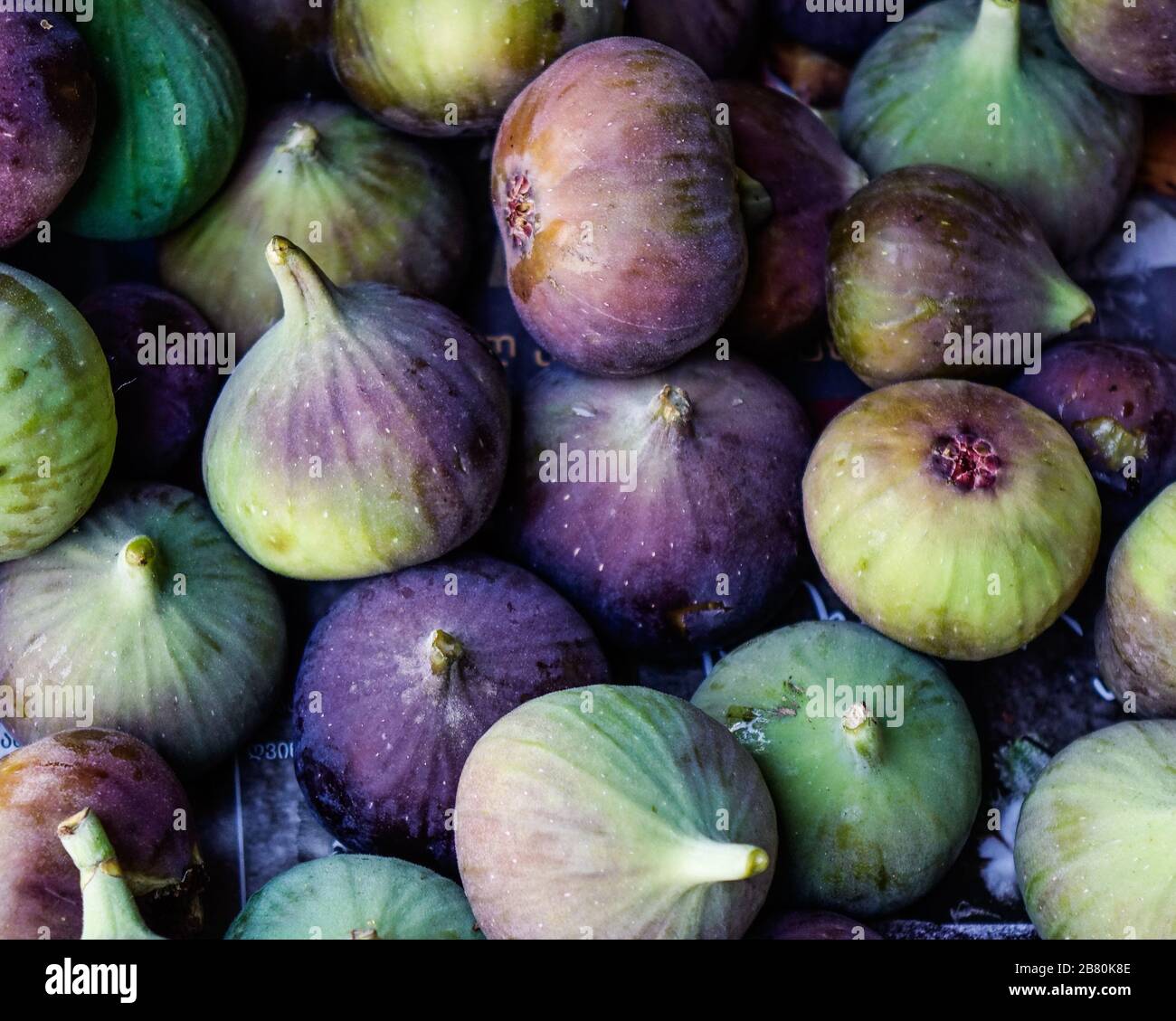 Fresh fig fruits for sale at street market in Tbilisi, Stock