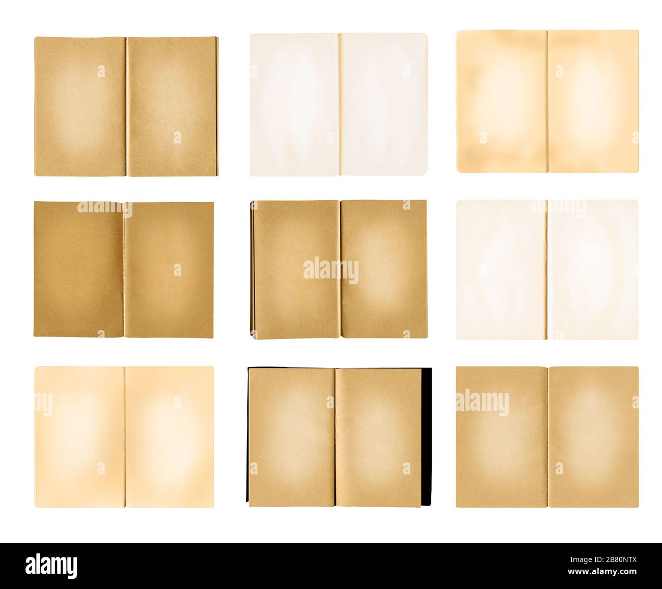 Notebook  collection isolated on white background. Kraft notebook set.  Notebook collection isolated. Stock Photo
