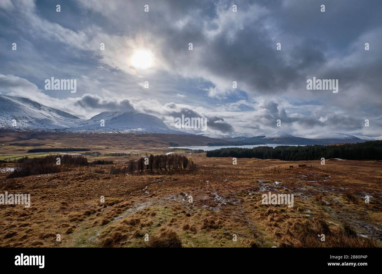 Loch Tulla and the Highlands seen from the A82, Argyll & Bute, Scotland Stock Photo