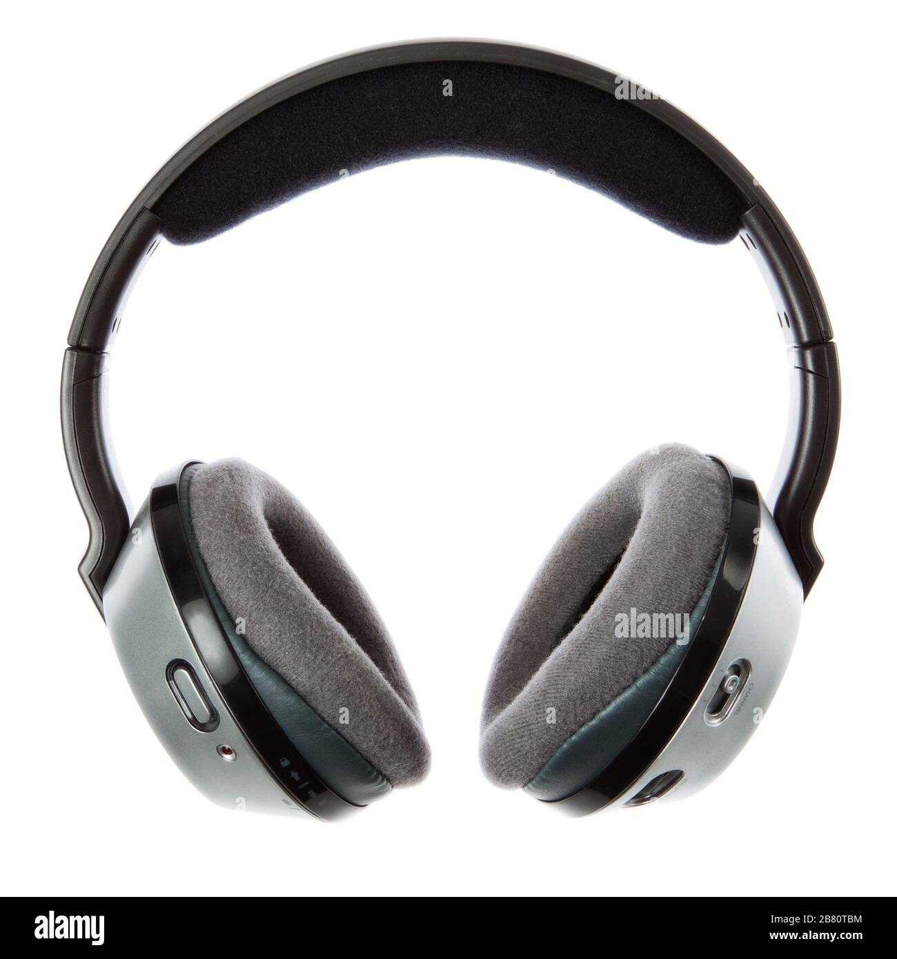 Wireless headphones on a white background Stock Photo - Alamy