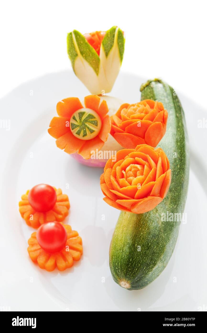 carving on vegetables Stock Photo Alamy
