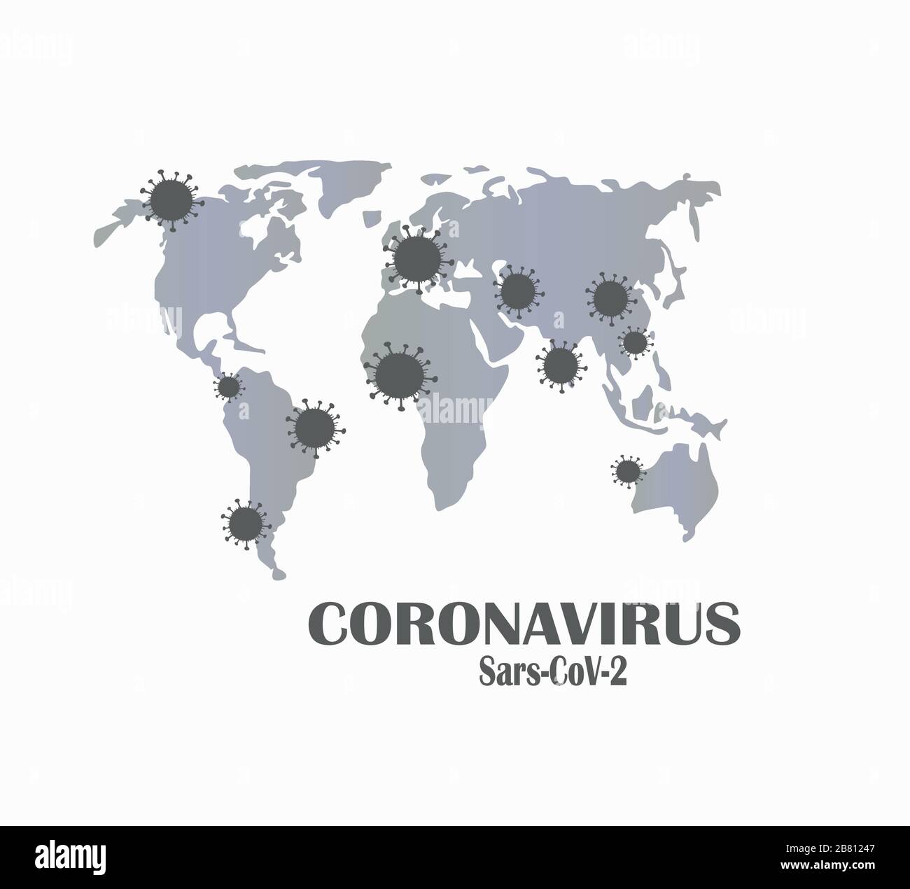 World coronavirus pandemic, world map and virus Stock Vector Image ...