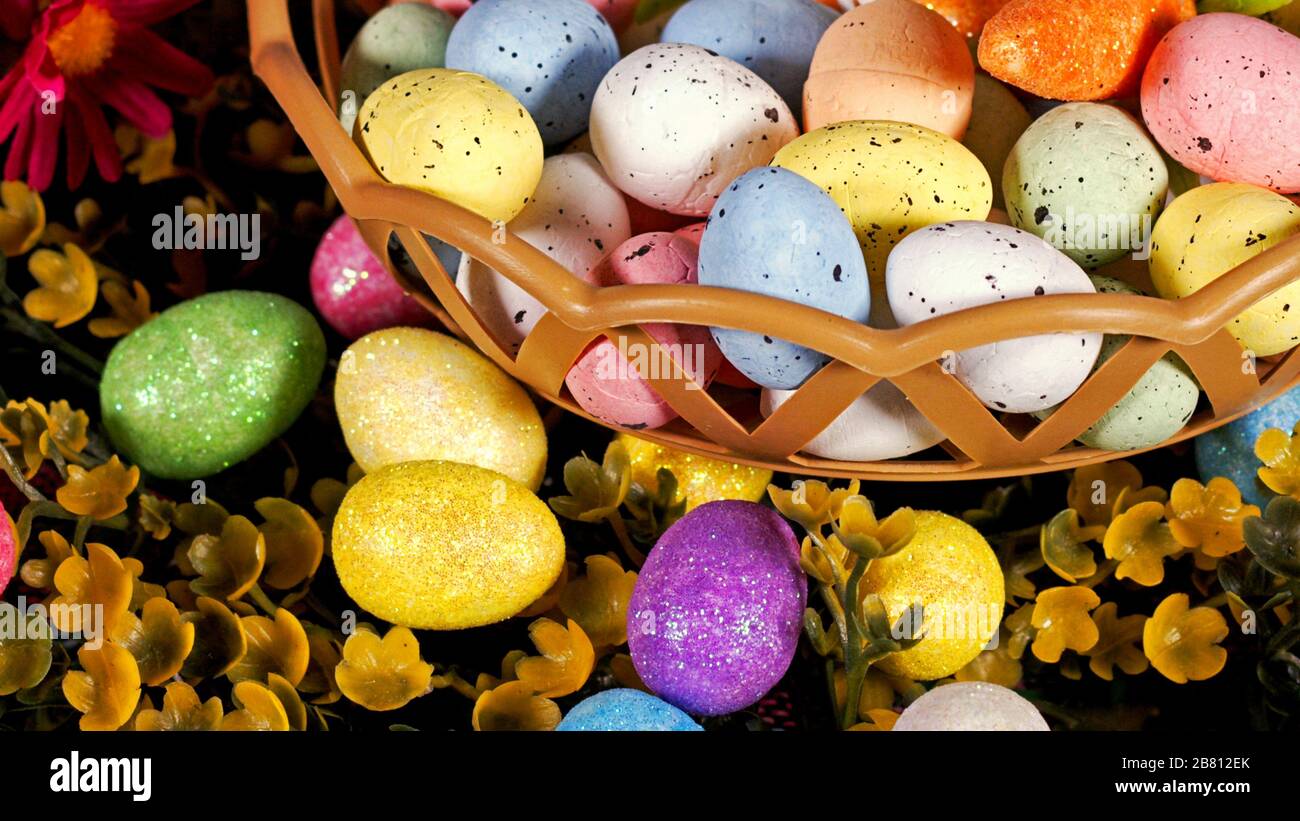 Colorful Traditional Celebration Easter Paschal Eggs Photo Stock Photo