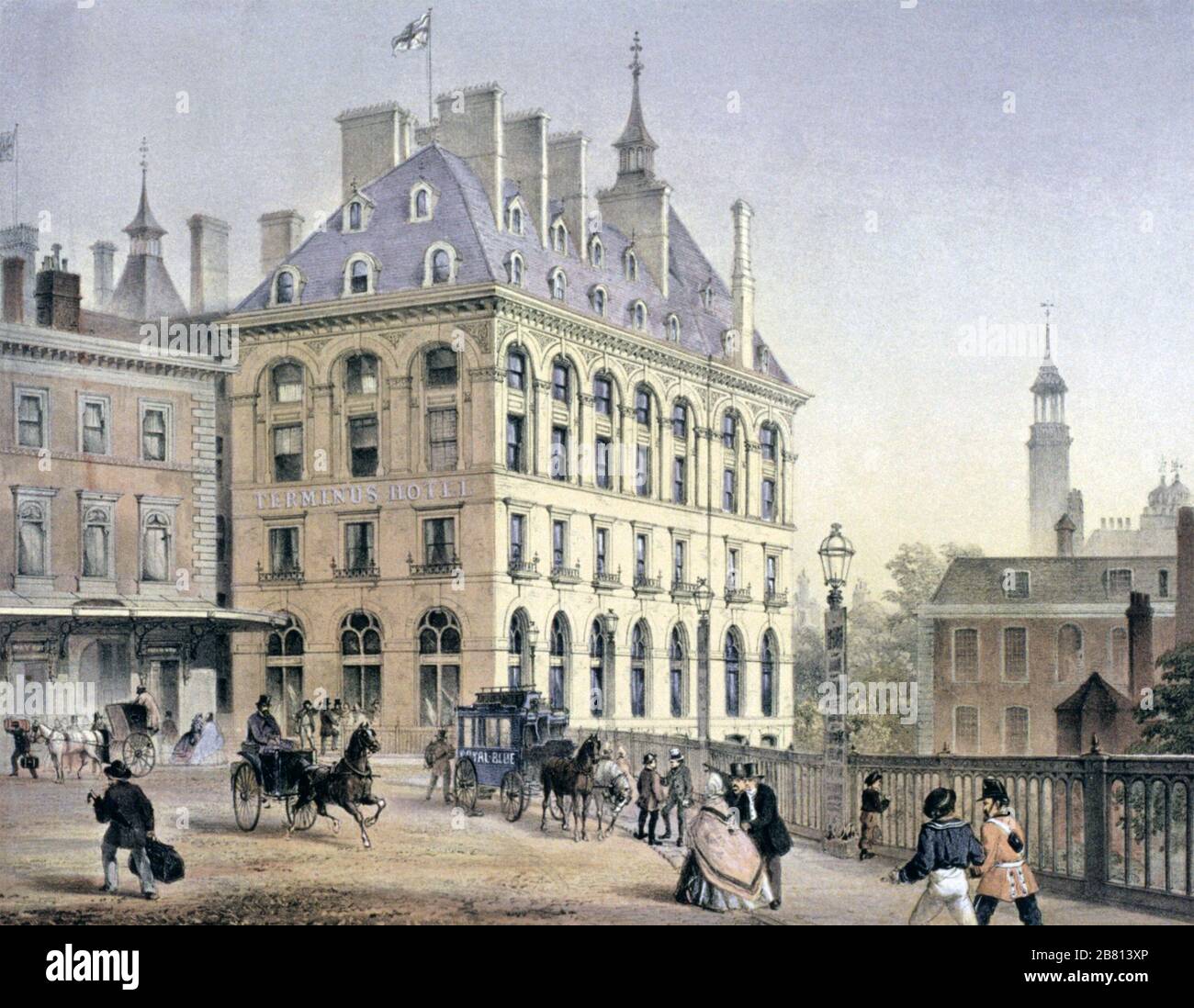 LONDON BRIDGE STATION HOTEL 1861 Stock Photo