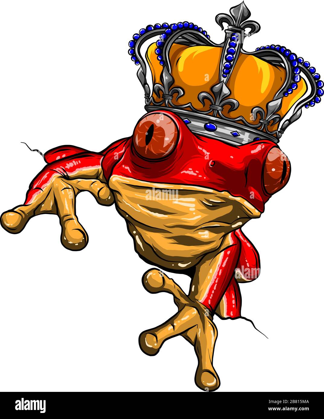 The frog Prince Fairy Tale vector illustration, with crown. vector Stock Vector