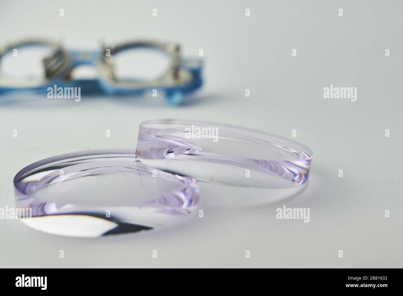 Optometrist medical equipment behind of eyeglasses lens Stock Photo Alamy
