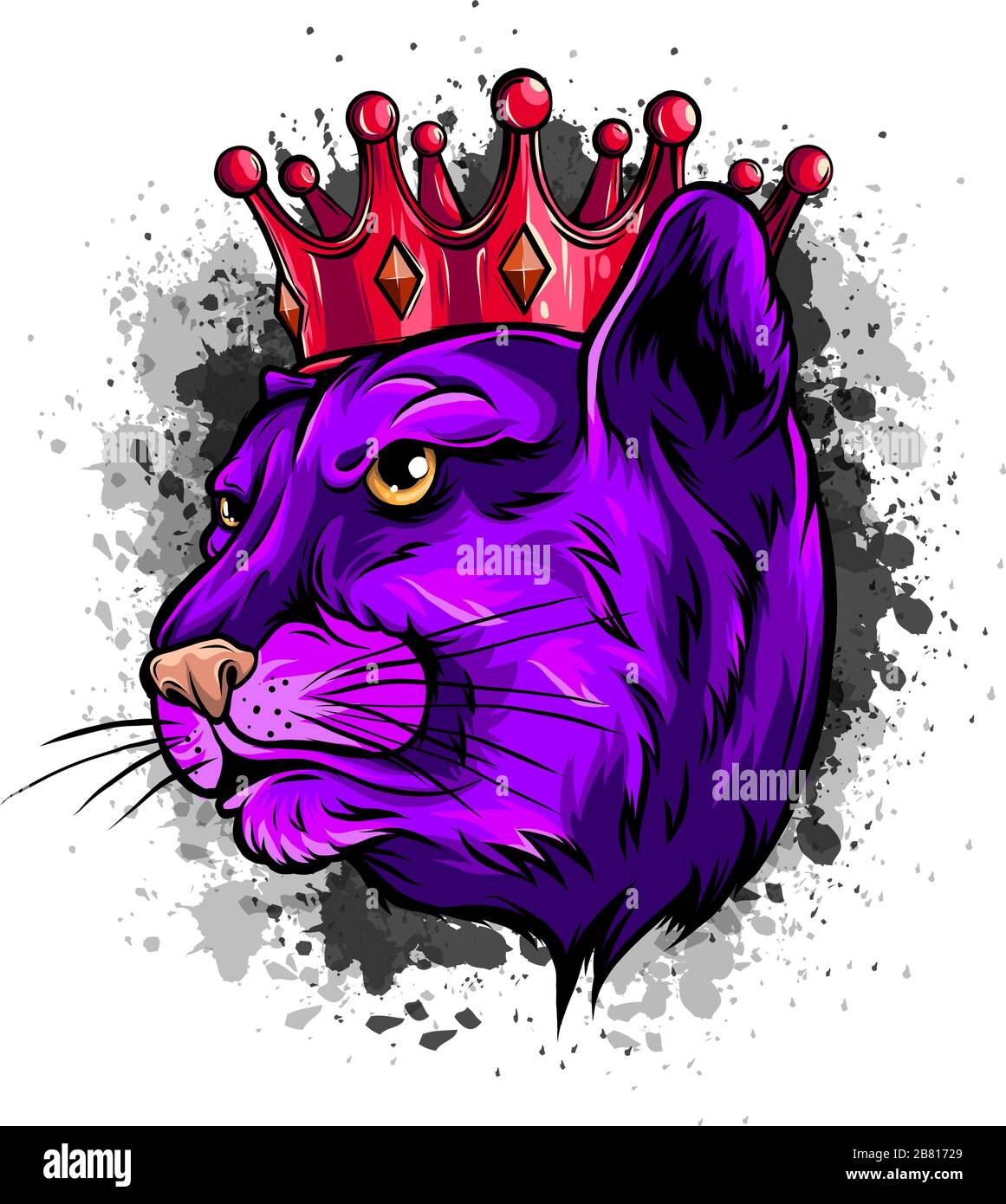 Cougar Panther Mascot Head Vector illustration Graphic Stock Vector