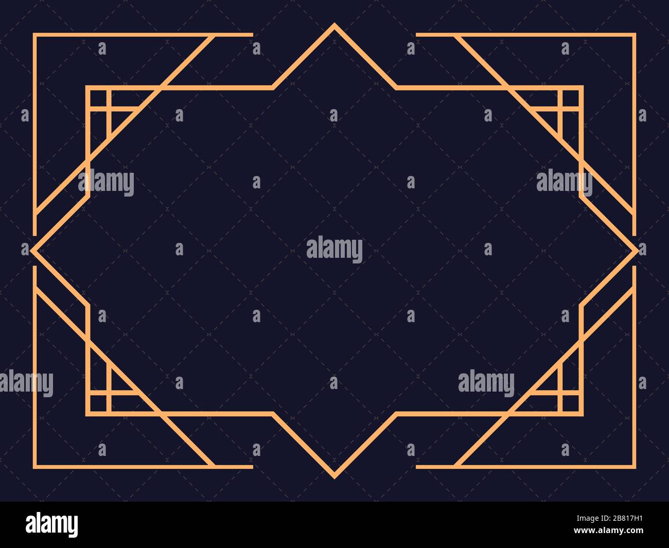 Art Deco Frame Vintage Linear Border Design A Template For Invitations Leaflets And Greeting Cards The Style Of The 19s And 1930s Vector Illust Stock Vector Image Art Alamy