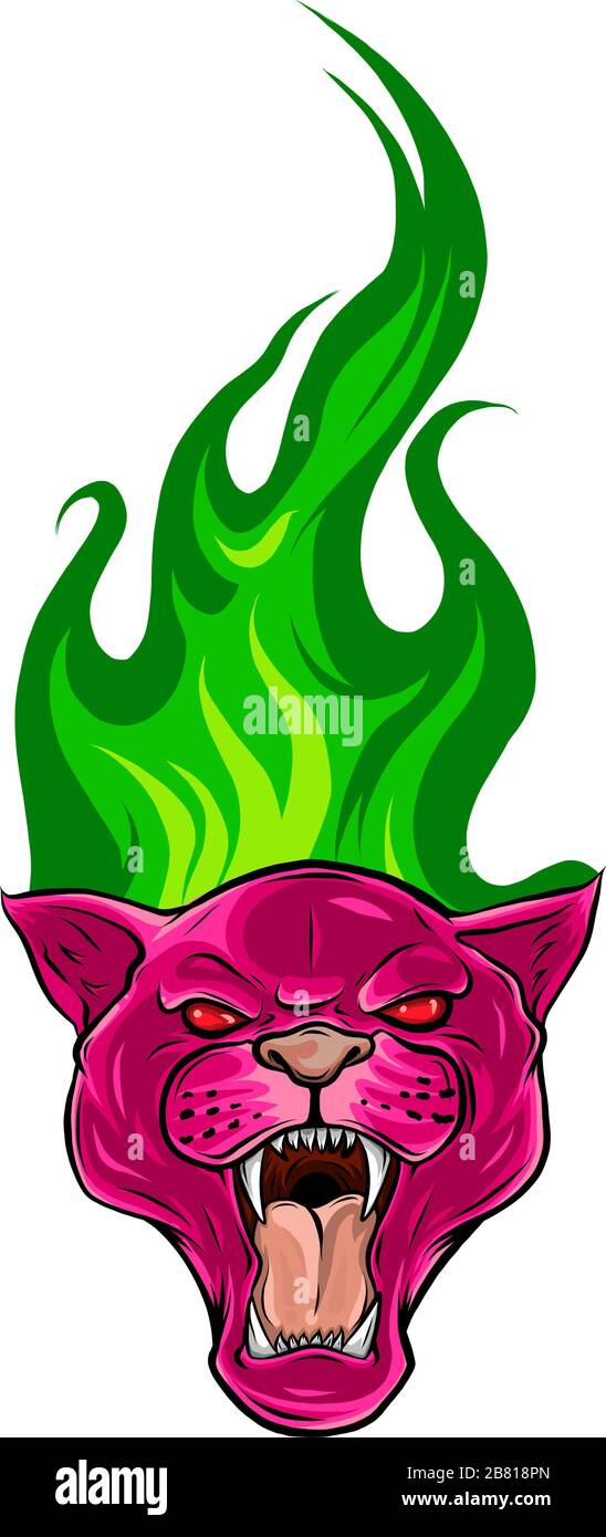 Retro Panther Tattoo vector illustration design Stock Vector