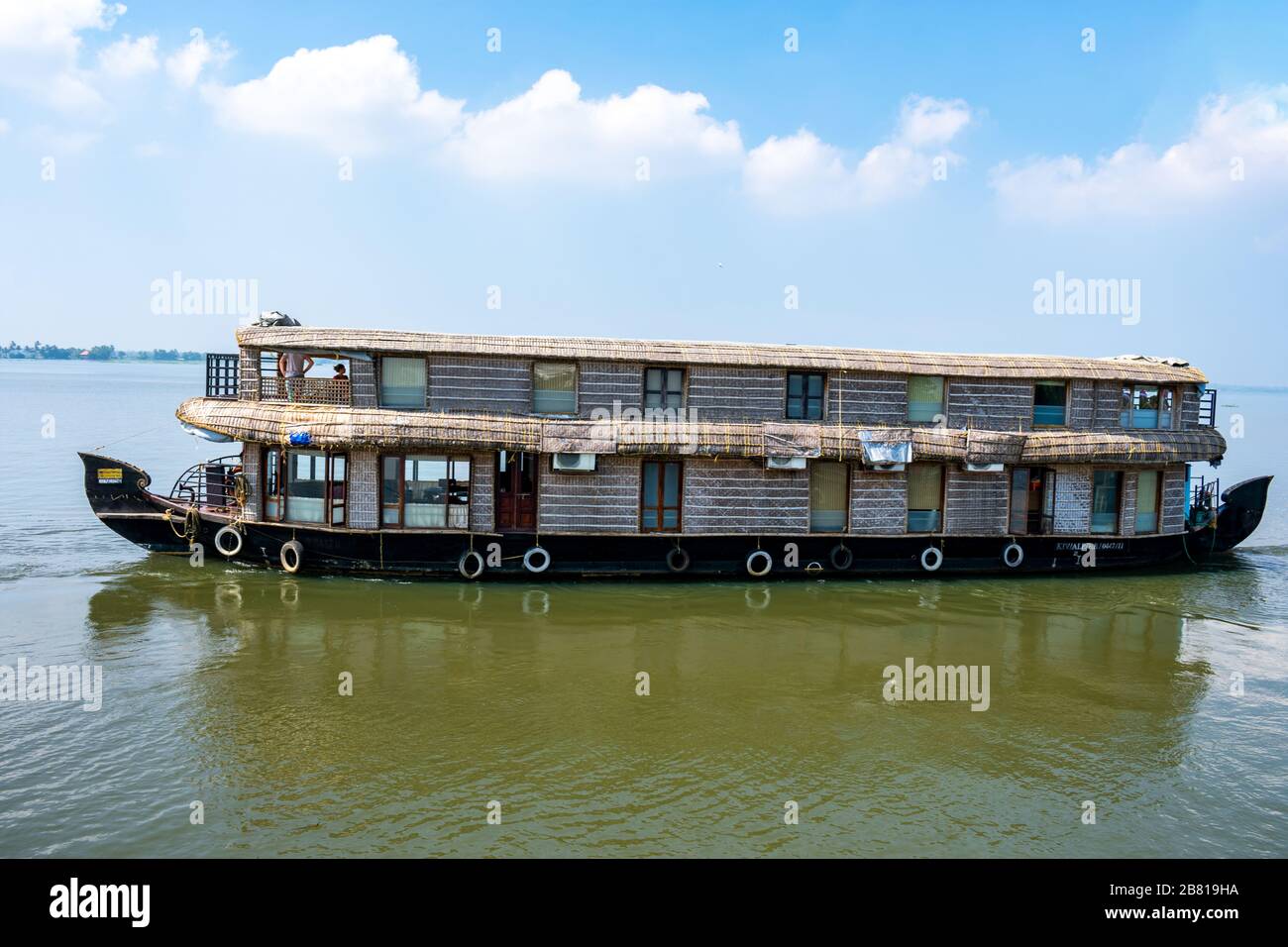 Alapphuzza, Kerala, India - December 25 2019 - Houseboat in Vembanad lake Stock Photo