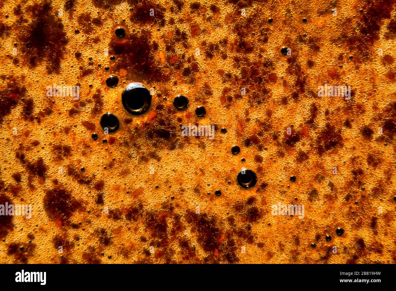 Surface of brewed coffee with foam Stock Photo