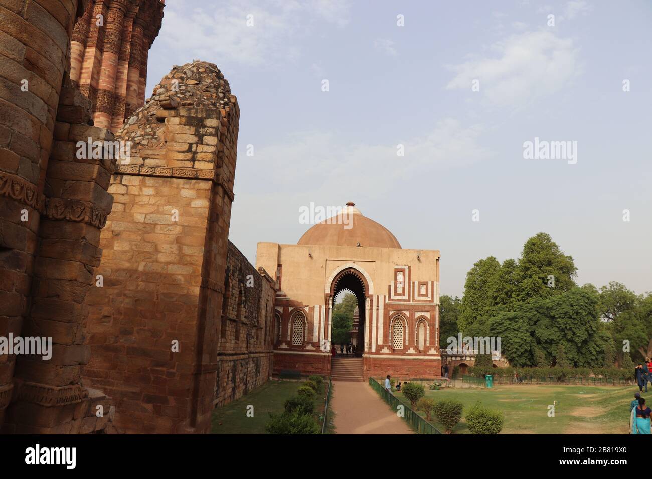 Qutub Minar Campus, World heritage site, tallest bricks minaret of the world, New Delhi, India Stock Photo