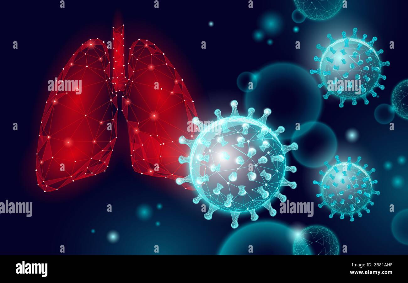 3D human lungs medicine microscopic research concept. Respiratory virus infection cancer danger analysis. Therapy of tuberculosis hospital poster Stock Vector