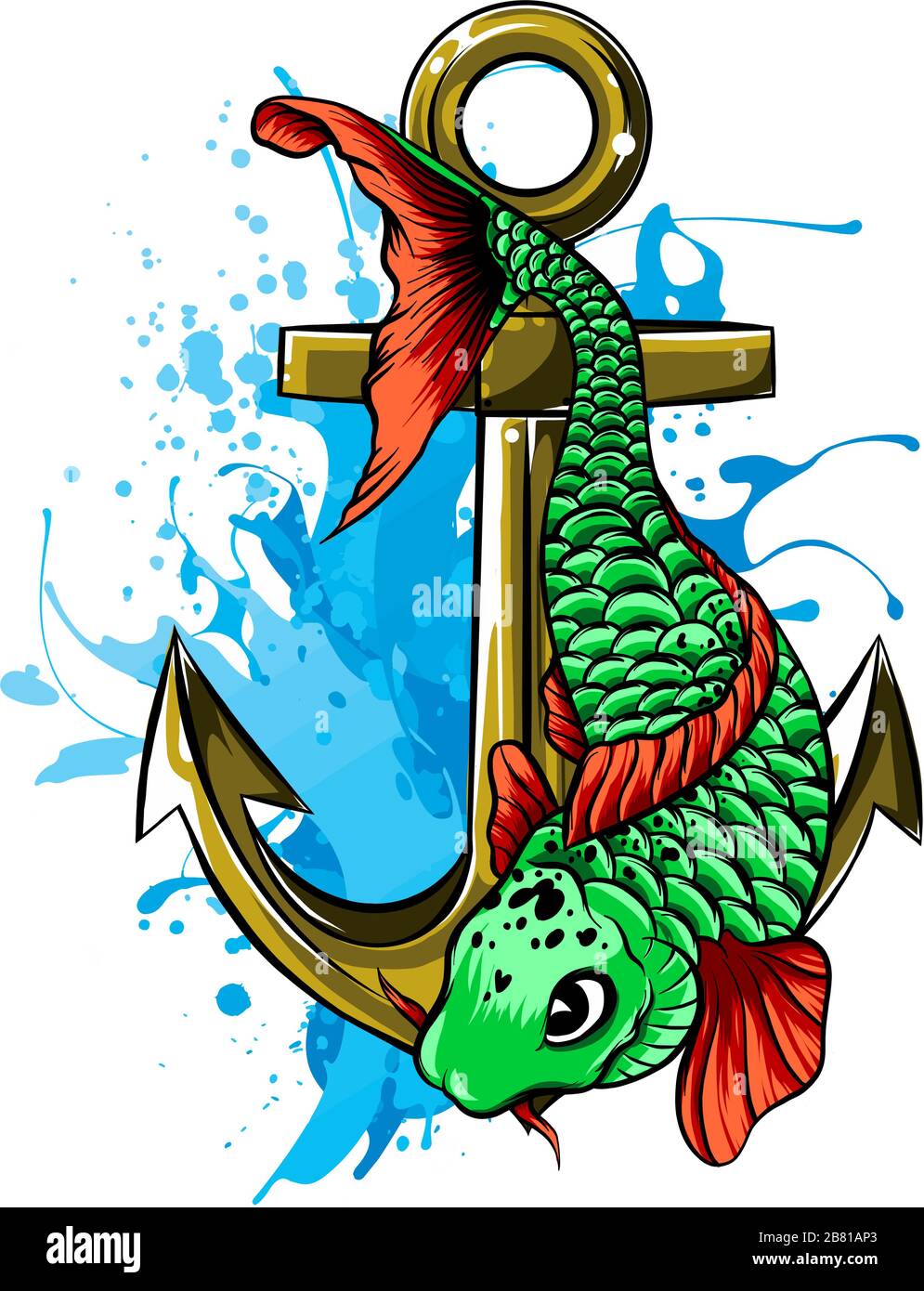 Carp Fishing Icons vector illustration design art Stock Vector
