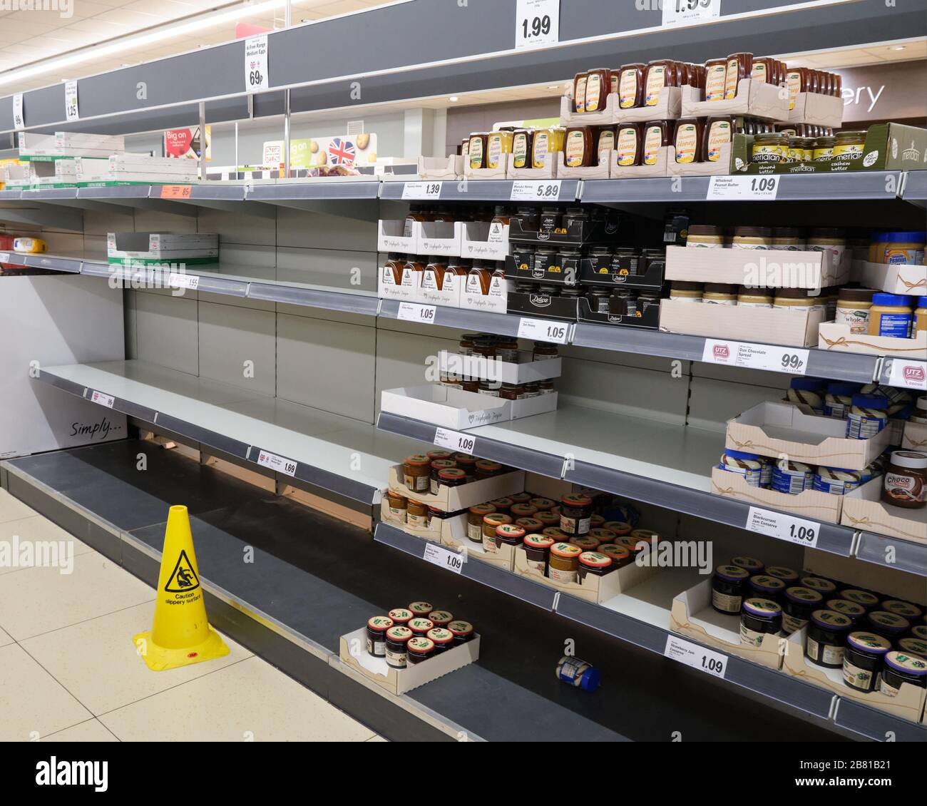 Pictured is a Somerset supermarket during COVID-19 coronavirus Stock Photo