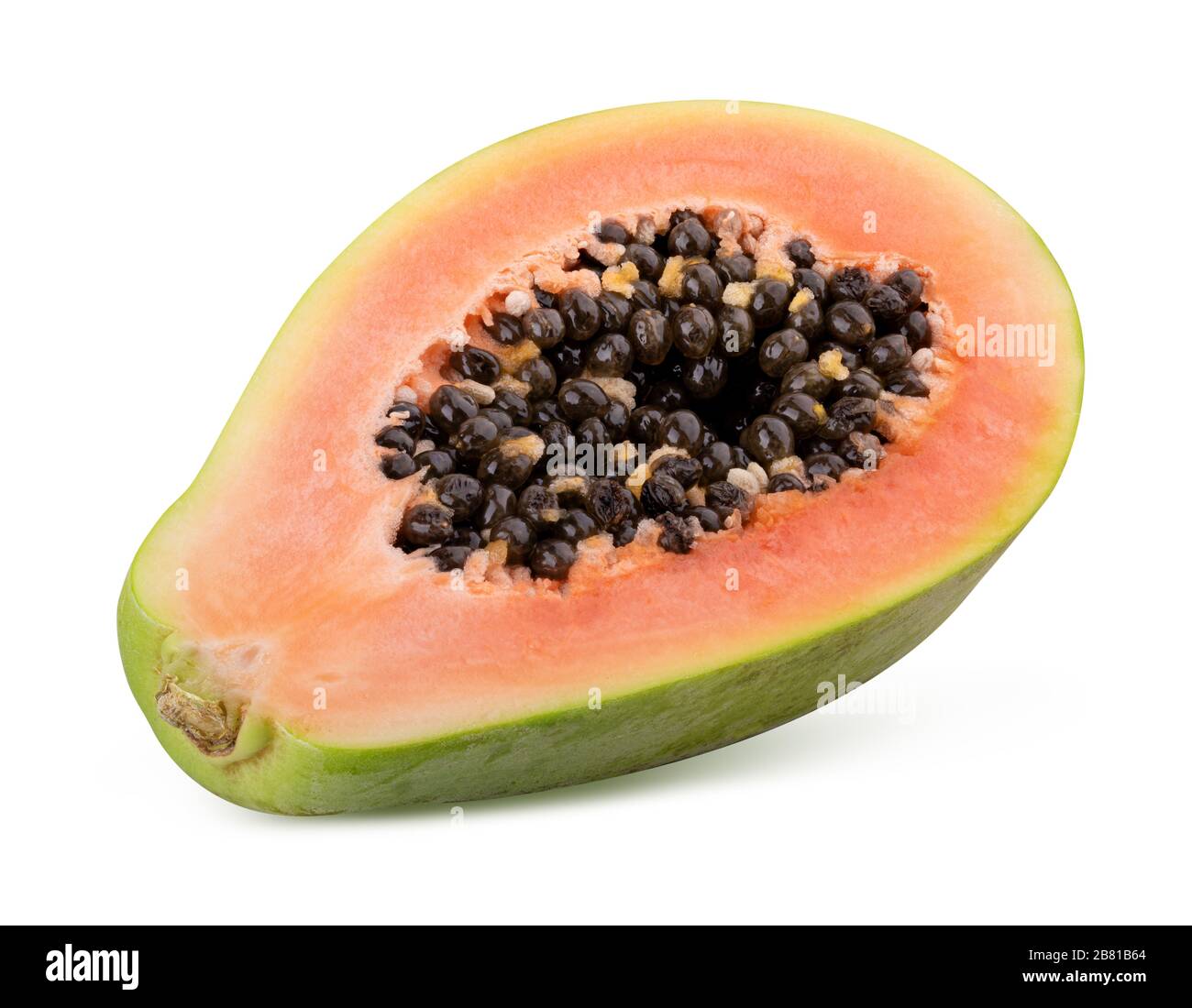 Papaya fruit isolated on white background. Clipping path Stock Photo