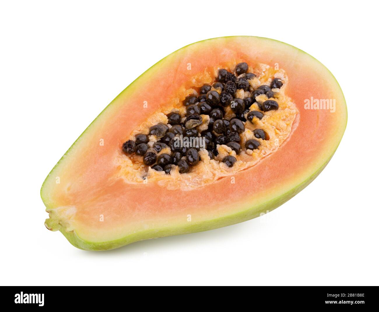 Papaya fruit isolated on white background. Clipping path Stock Photo