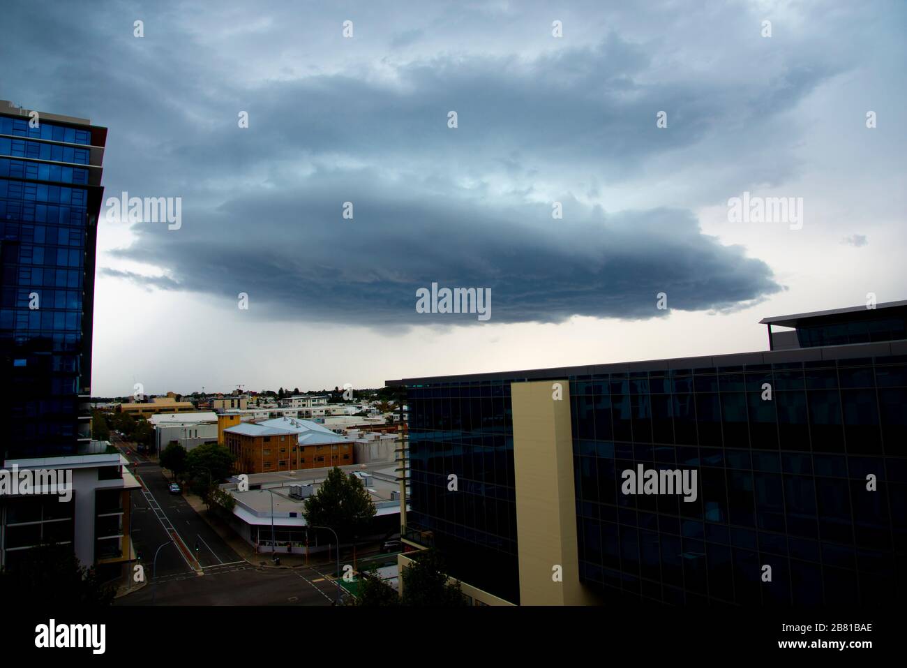Wall Cloud Formation in Storm Stock Photo