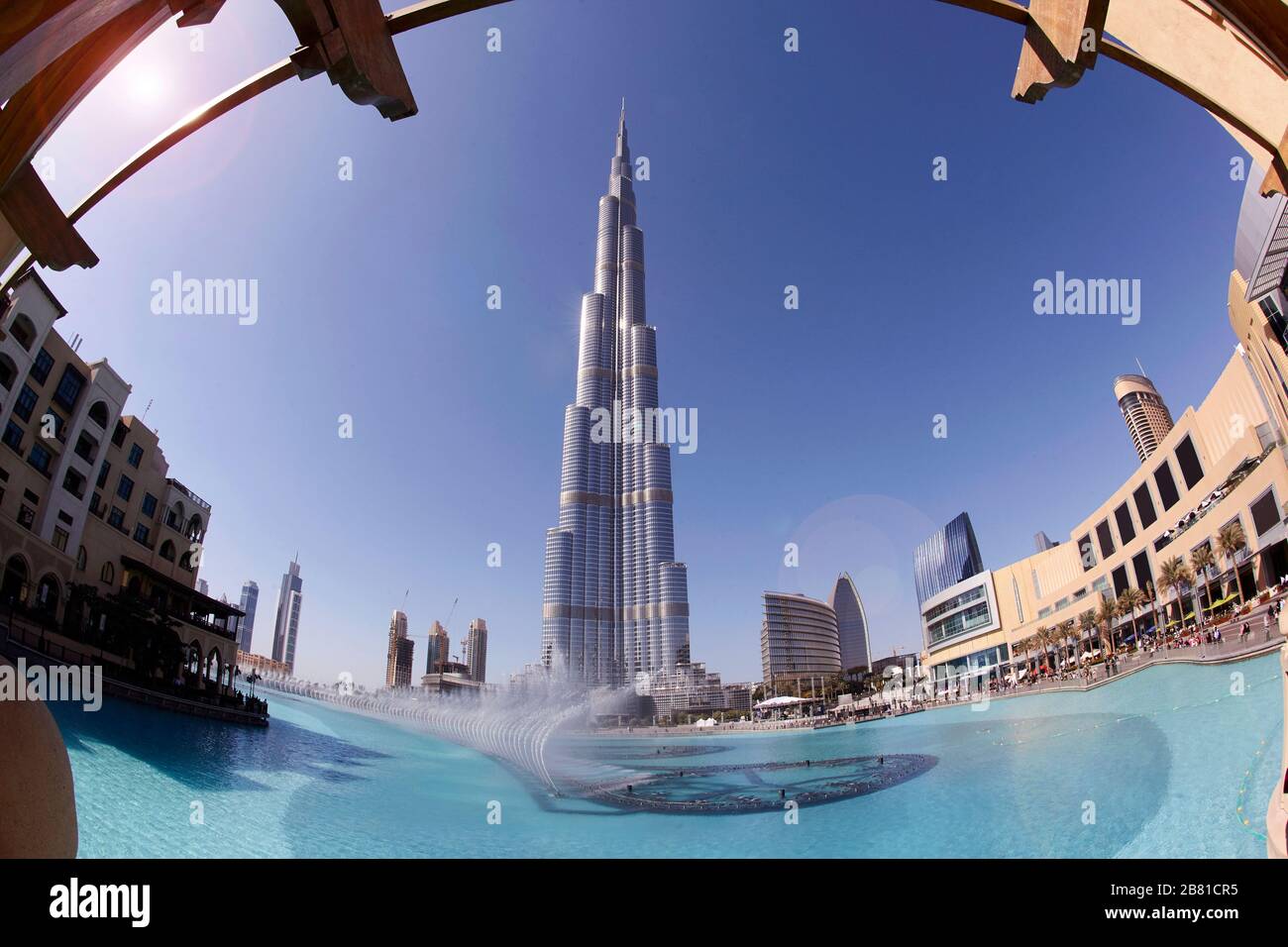 The super tall Khalifa tower in Dubai, in the United Arab Emirates Stock Photo
