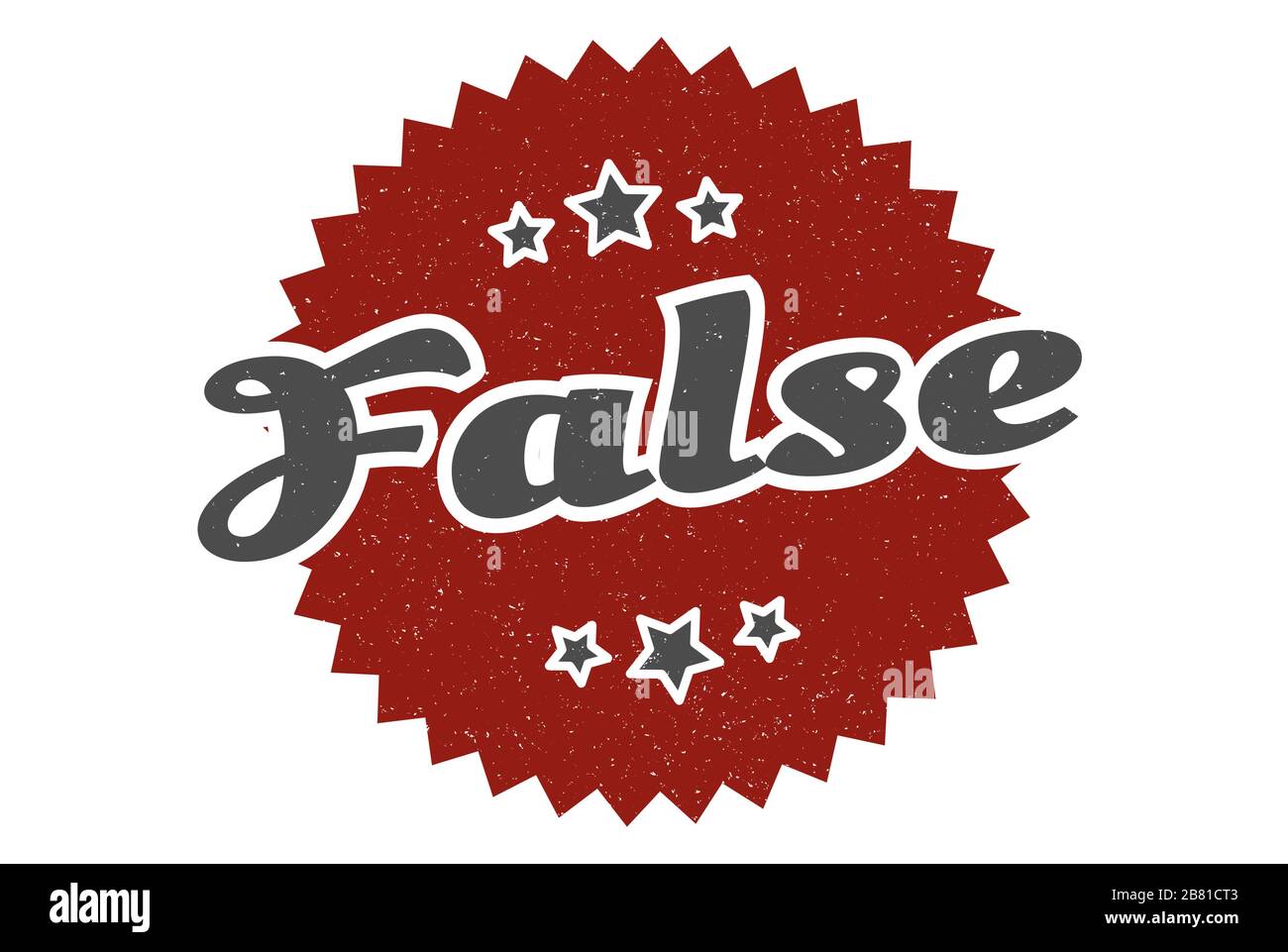 false sign. false round vintage retro label. false Stock Vector Image ...