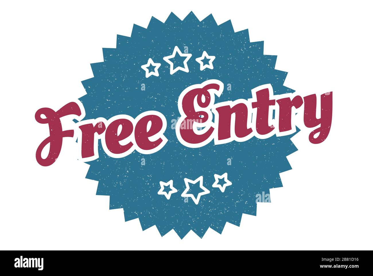 free entry sign. free entry round vintage retro label. free entry Stock ...