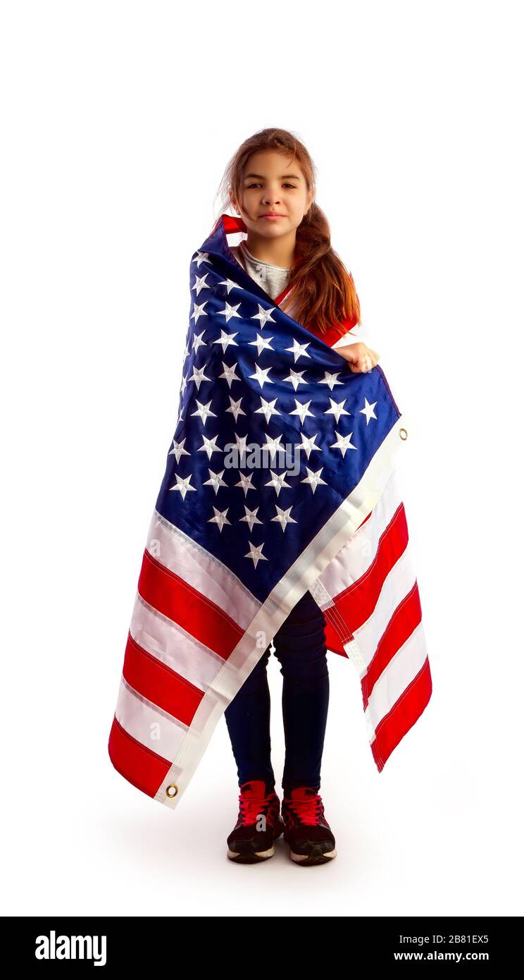 US Flag Girl Stock Photo Alamy