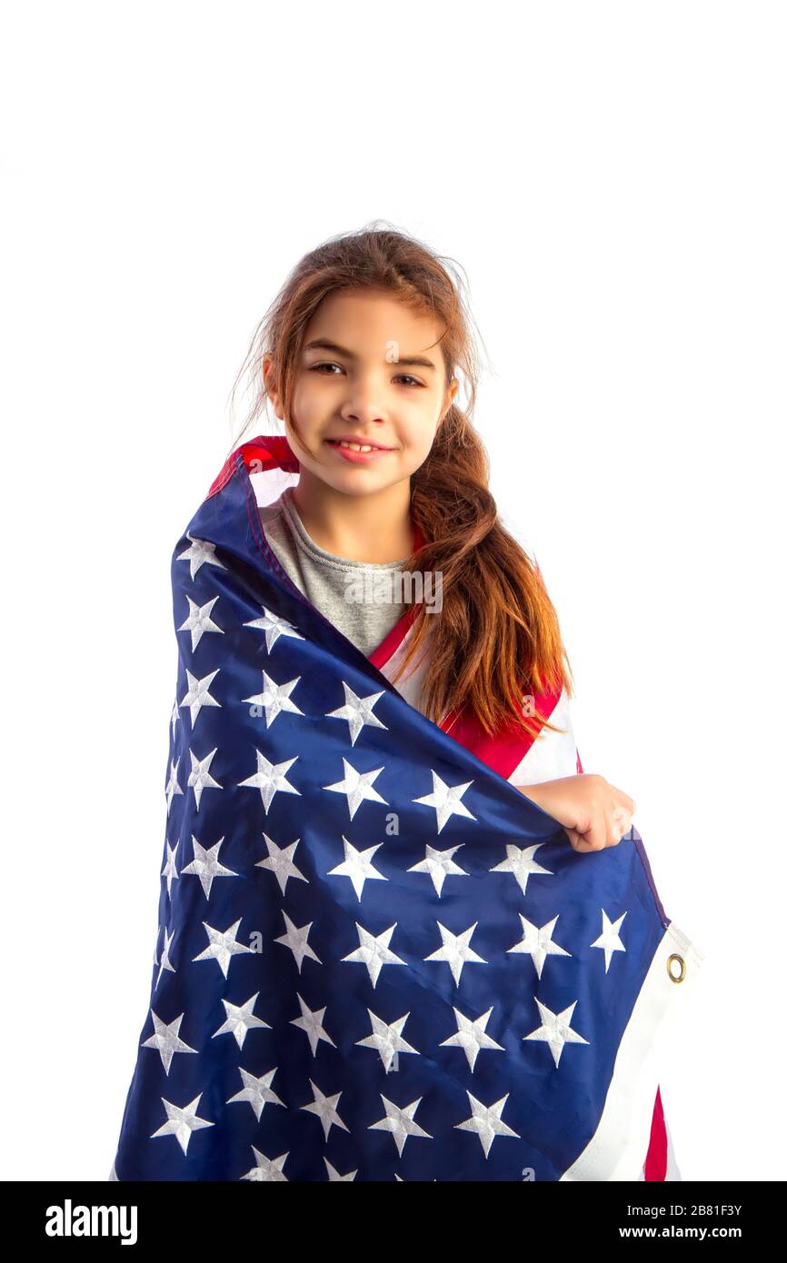 US Flag Girl Stock Photo Alamy