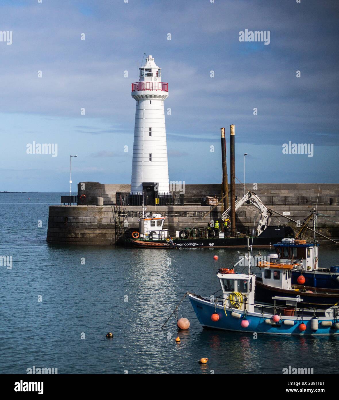 The Lighthouse at Donaghadee Harbour, County Down, Northern Ireland, UK Stock Photo