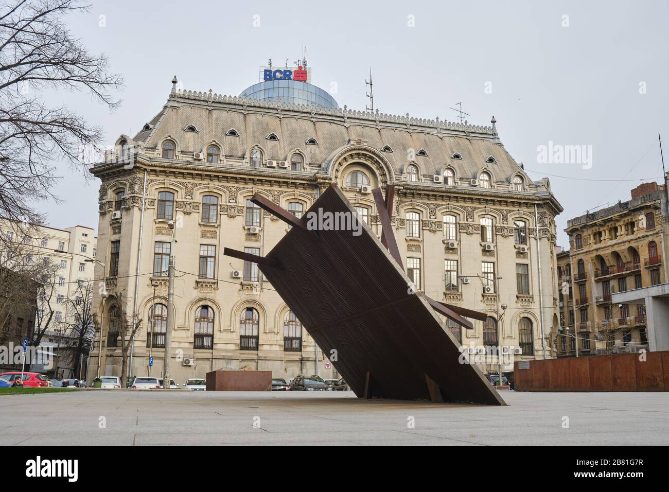 Bucharest, Romania - March 4, 2020: Holocaust Memorial dedicated to the hundreds of thousands of Romanian Jews, victims of the Holocaust in Romania be Stock Photo
