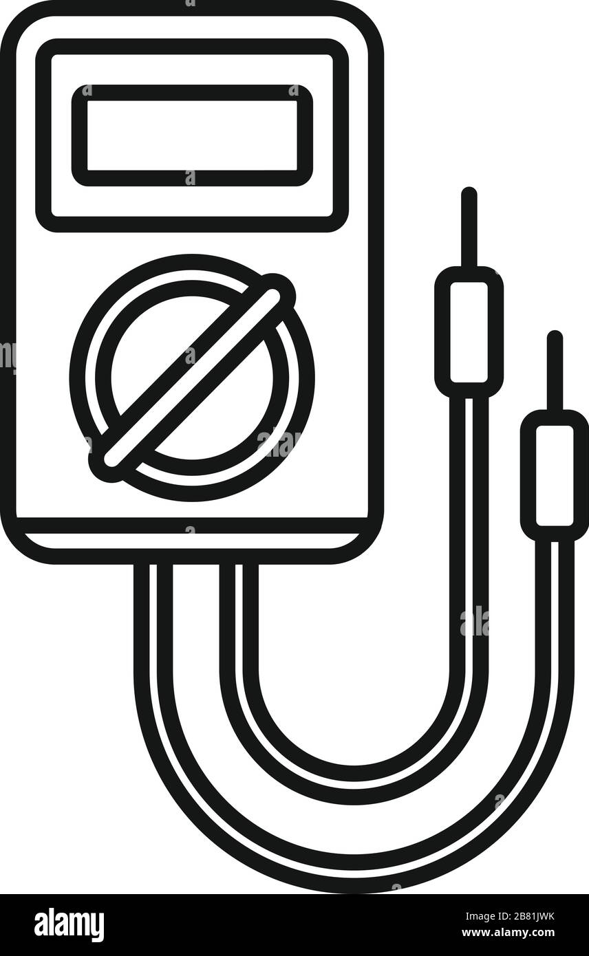 Test multimeter icon. Outline test multimeter vector icon for web ...