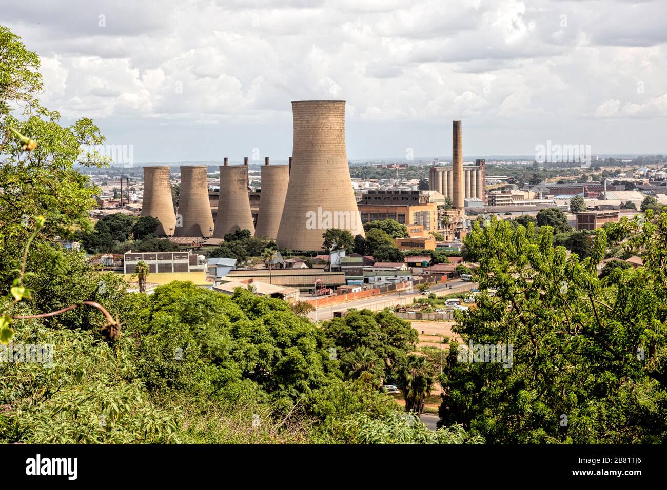 Thermal power station in Harare, owned and managed by Zimbabwe Power Company Stock Photo