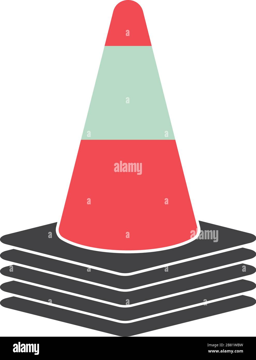 traffic cone road graphic design template vector isolated Stock Vector