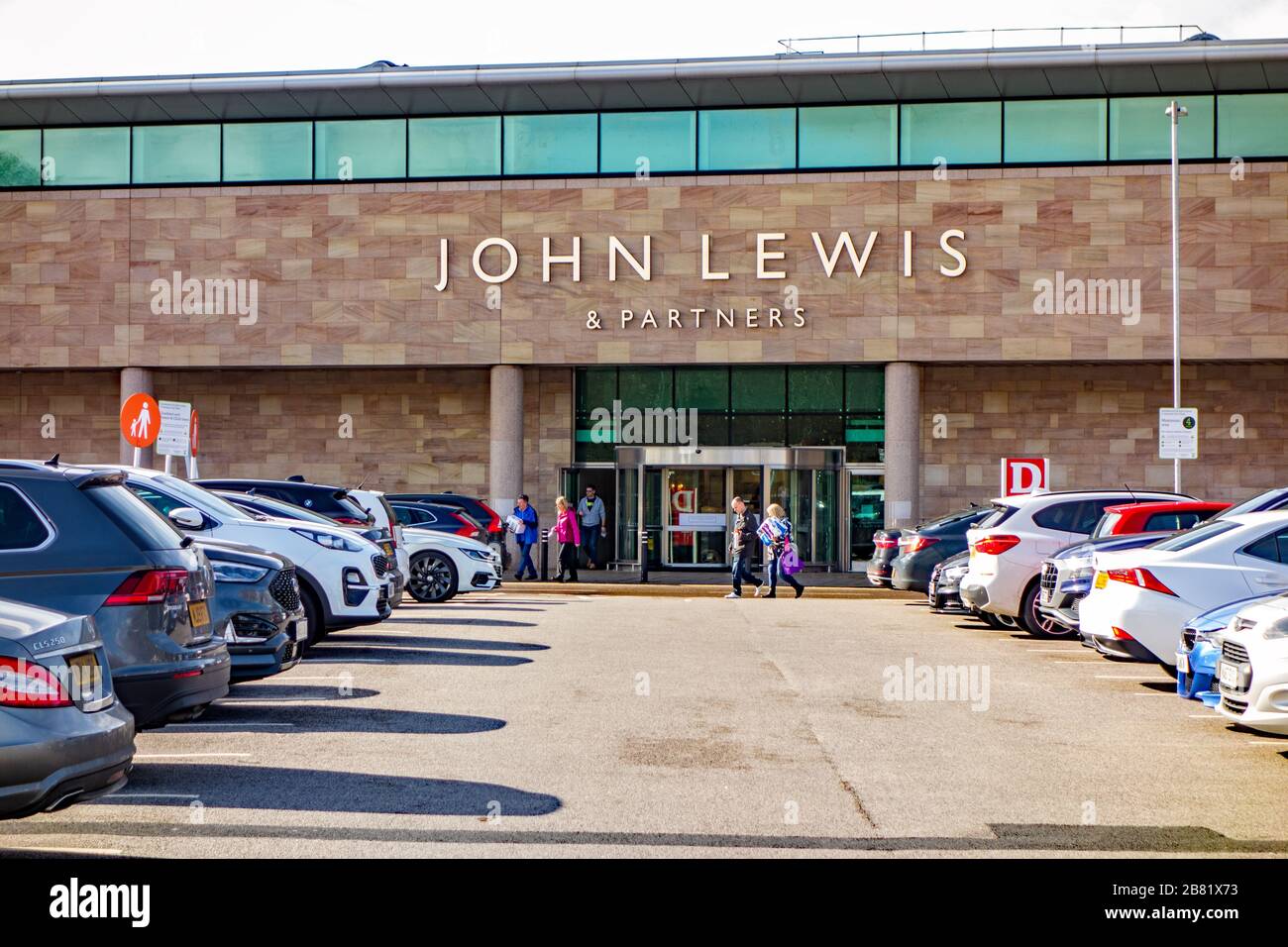 Cars parked in the car park to the John Lewis department store at